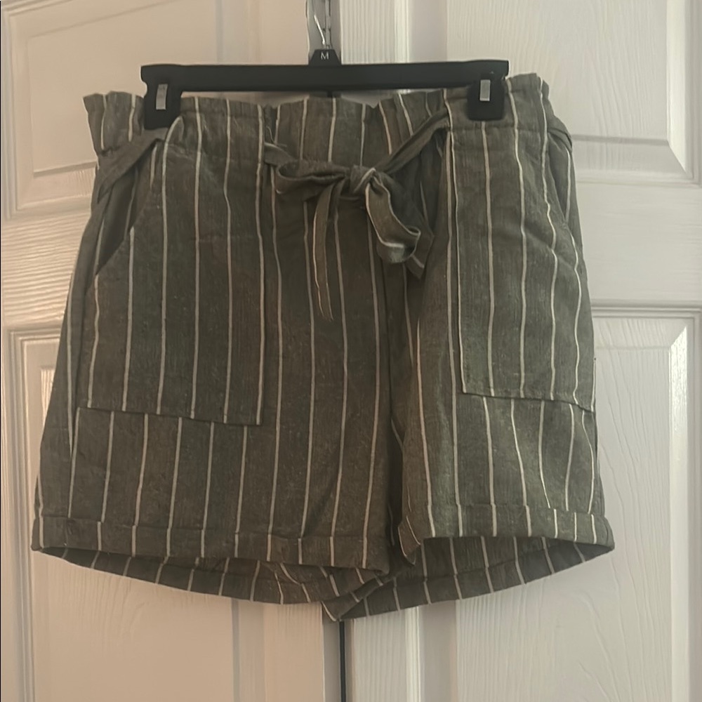 Striped Green Women's Shorts